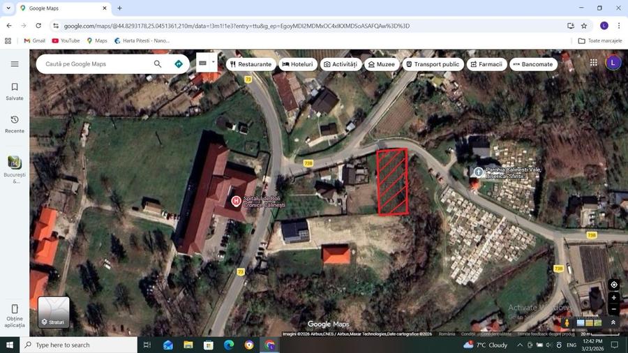 Teren intravilan 1000 mp, utilități, lângă Spital Călinești