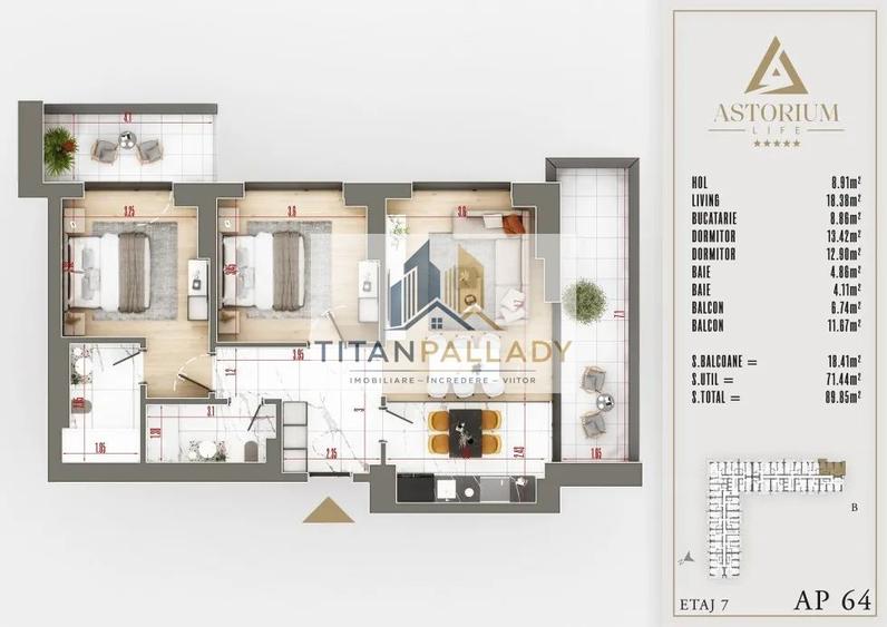 Titan-Pallady-3 Cam-90 mp-Modern-Finisaje Premium- Astorium Residence