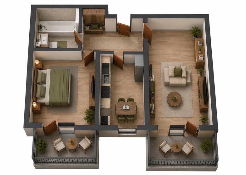 Apartament nou cu 2 camere de vanzare in Valea Adanca cu Tva inclus