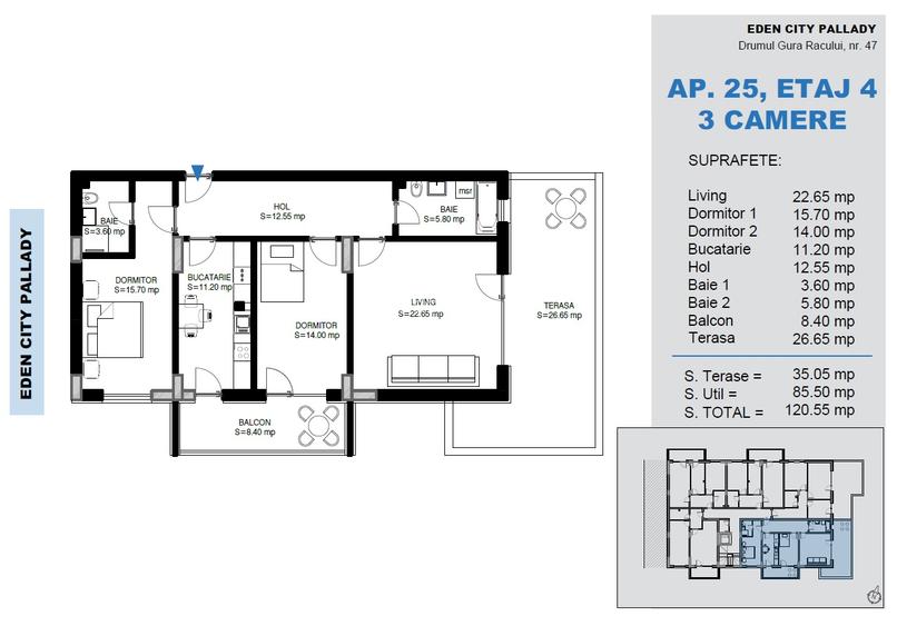 Apartament  mare decomandat cu terasa , zona IKEA Pallady - 1