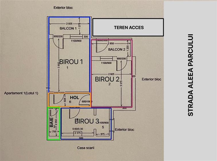 Apartament pretabil birouri - 40 mp - Aleea Parcului