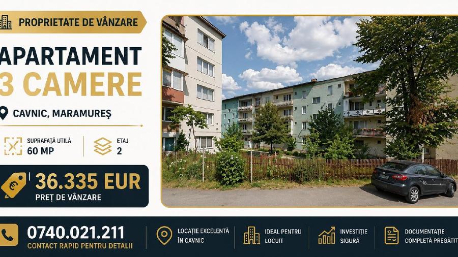 Apartament - 3 camere - 60 mp - Et.2, Cavnic