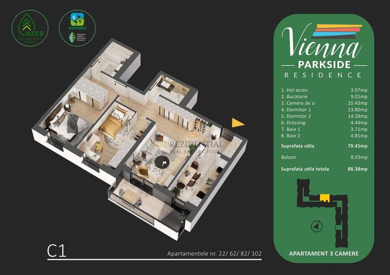 Apartament 3 camere, decomandat, bloc nou, Bd. Metalurgiei, Sector 4