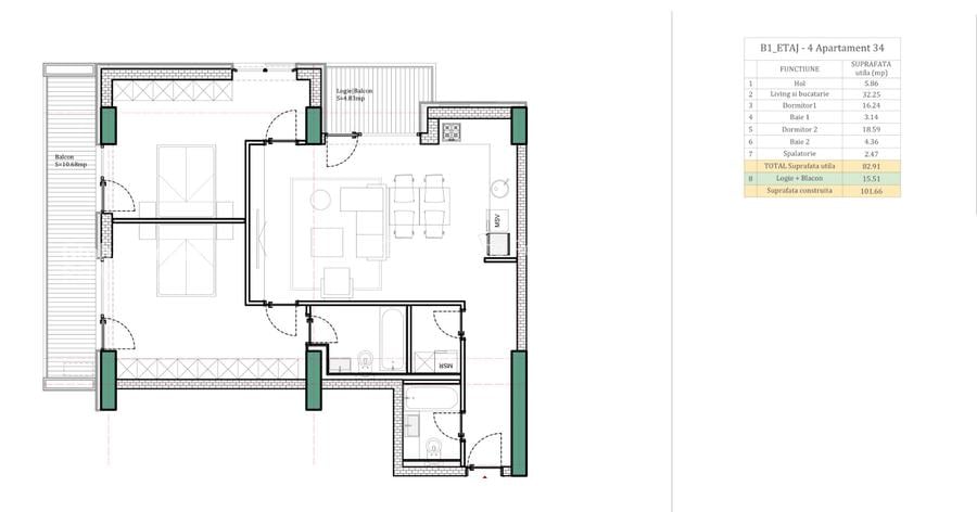 First Rent | 3 Rooms + 2 Parking + 2 Terraces | Pipera Plaza - North Avenue - 54