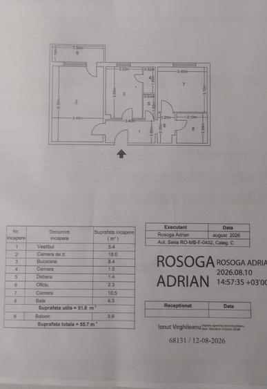 Apartament 2 camere de vanzare Lujerului