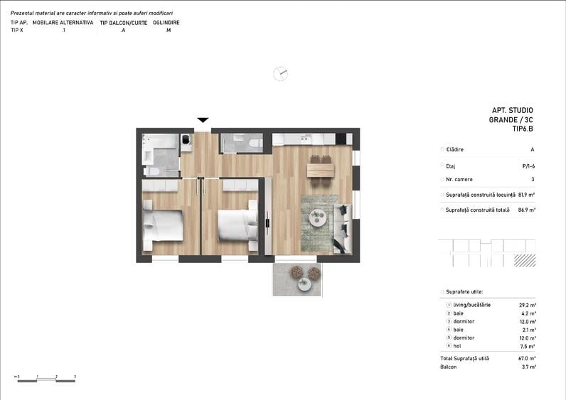 Apartament 3 camere NOU Targoviste Class Park Residence
