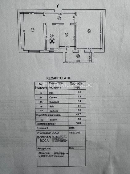 Vând apartament cu două camere, decomandat, în complex Contemporan, Păcurari. - 13