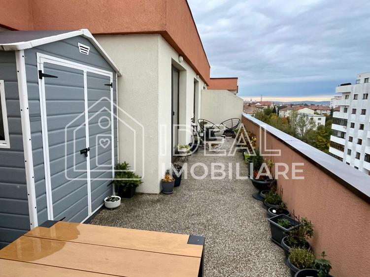 Penthouse cu 4 camere si terasa, complet Mobilat, zona Doamna Stanca