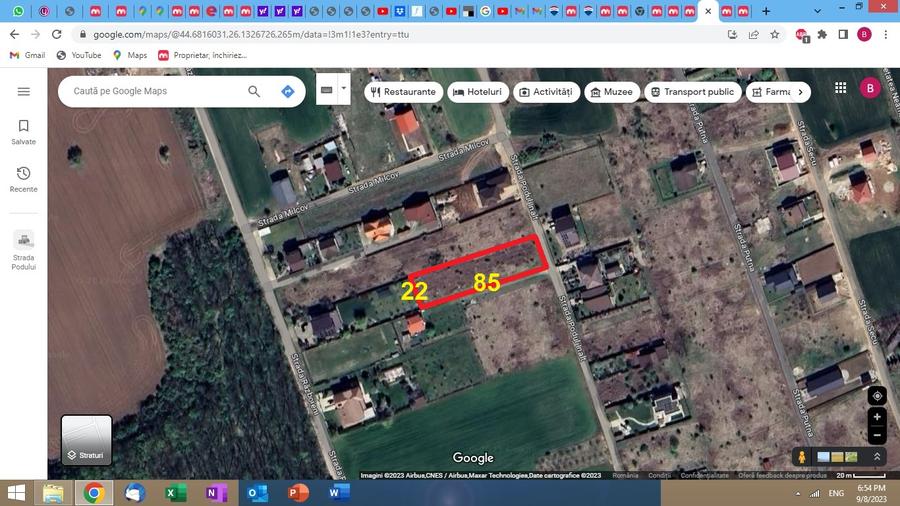 Vanzare 1875 mp teren Snagov, langa padure, zona superba, toate utilitatile