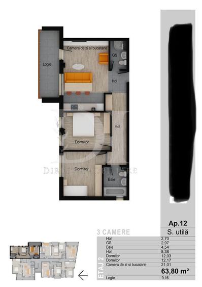 Apartament trei camere | Zona Muzeul Apei