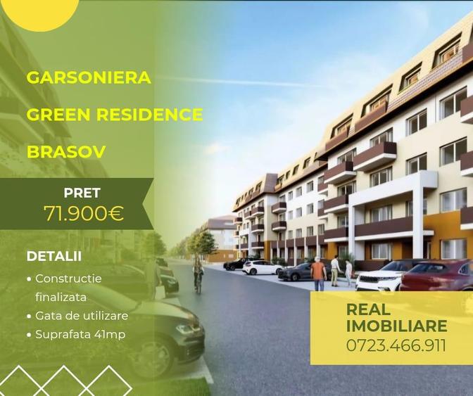 Garsoniera Green Residence Brasov+2 locuri de parcare!