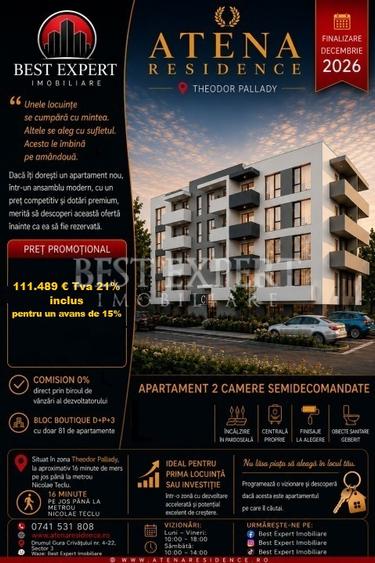 2 Camere | Parcare BONUS Indiferent de Avans | Comision 0% | Direct Dezvoltator