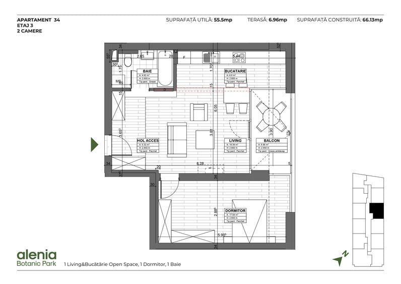 Alenia Botanic Park - Apartament cu 2 camere, la 2 minute de Parcul Botanic