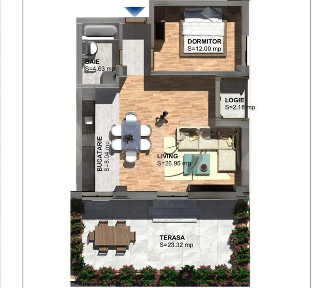 Apartament 2 camere, 55 mp, zona Torontalului