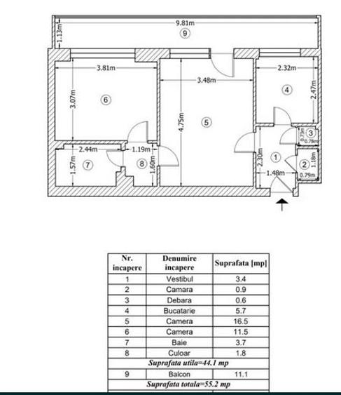 Apartament 2 Camere,Piata Iancului,Metrou,bl.reabilitat,et.1/8,Amenajat,Liber