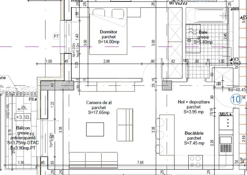 Apartament 49 mp, et 1, încălzire pardoseala, lift, parcare, priveliste, Baciu