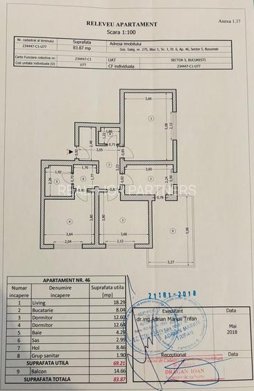 Apartament 3 Camere 84mp | terasa 15mp | bloc 2019 | centrala | loc parcare - 2