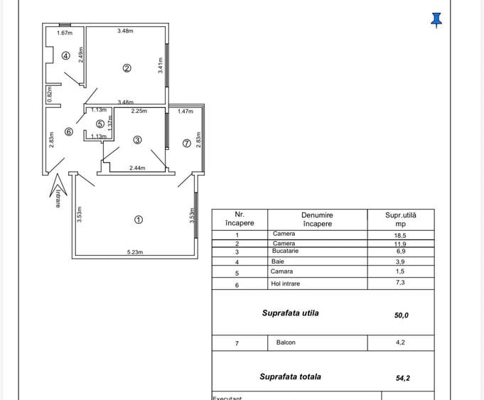 Etaj 2, Apartament 2 camere Buzaului.
