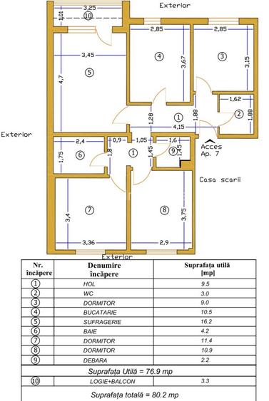 Vânzare | Apartament 4 camere decomandate - 8