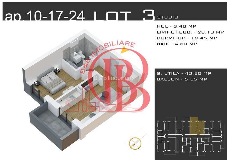Apartament 2 camere-Promo Loc Parcare-Metrou Teclu-Pallady - 1