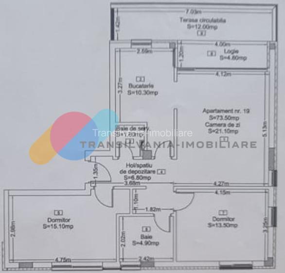 Apartament 3 camere, 74 mp, zona Andrei Mureșanu - 12