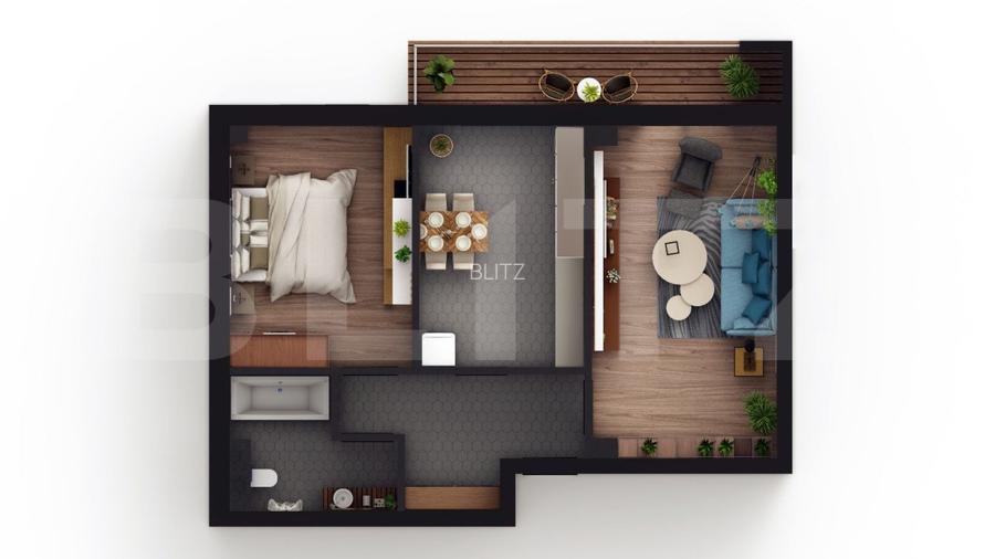 Apartament de 2 camere, decomandat, etaj intermediar, VIsani - 2