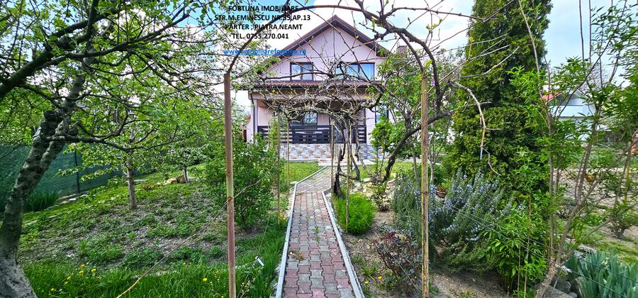 Proprietate Piatra Neamt- Vila cocheta S+P+M, cu garaj, beci si 760 mp teren