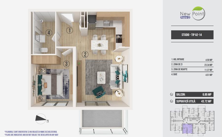 Studio dublu - Avans 10.000 euro