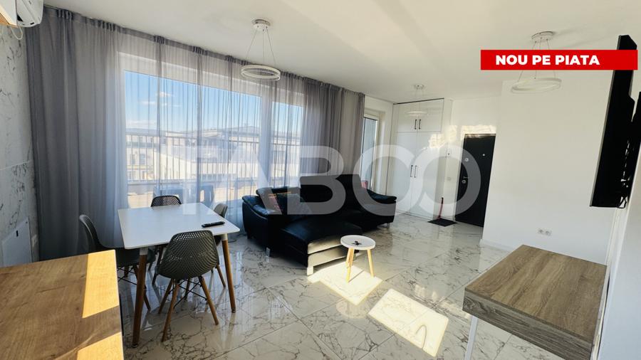 Penthouse cu terasa de 51mp de vanzare 3 camere 2 bai 1 parcare Sibiu