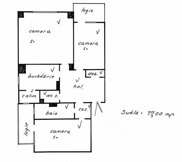 Apartament 3 camere, 77 mp, mobilat și utilat, Calea Mănăștur - 1