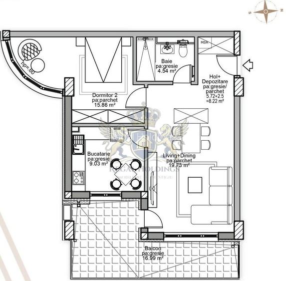 Apartament Modern,2 Camere 74 Mp,Terasa 17 Mp,Decomandat,Finalizat, Mall-Coresi - 3