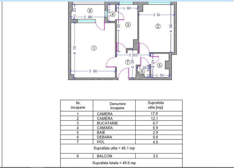 Apartament 2 camere Tomis Mall - 12