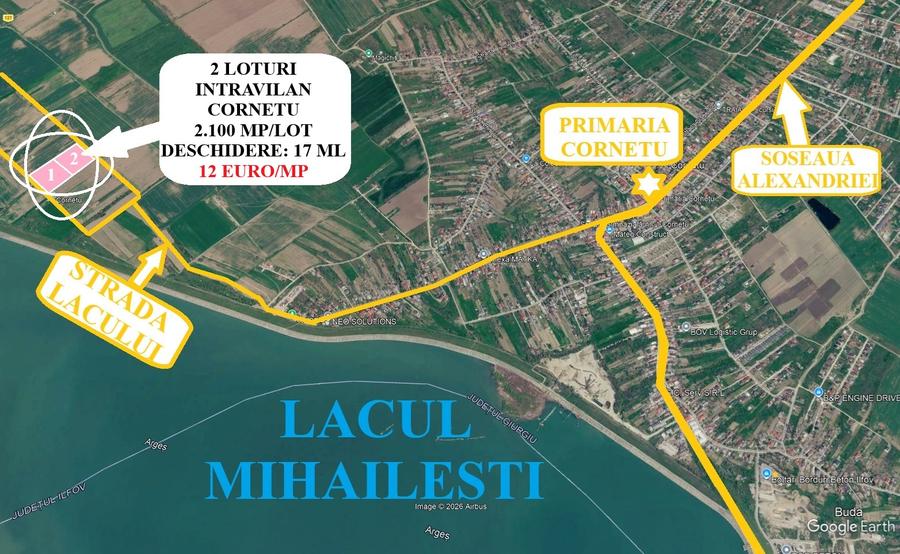 Proprietar – 2.100 mp/lot - Cornetu - Deschidere 17 ml