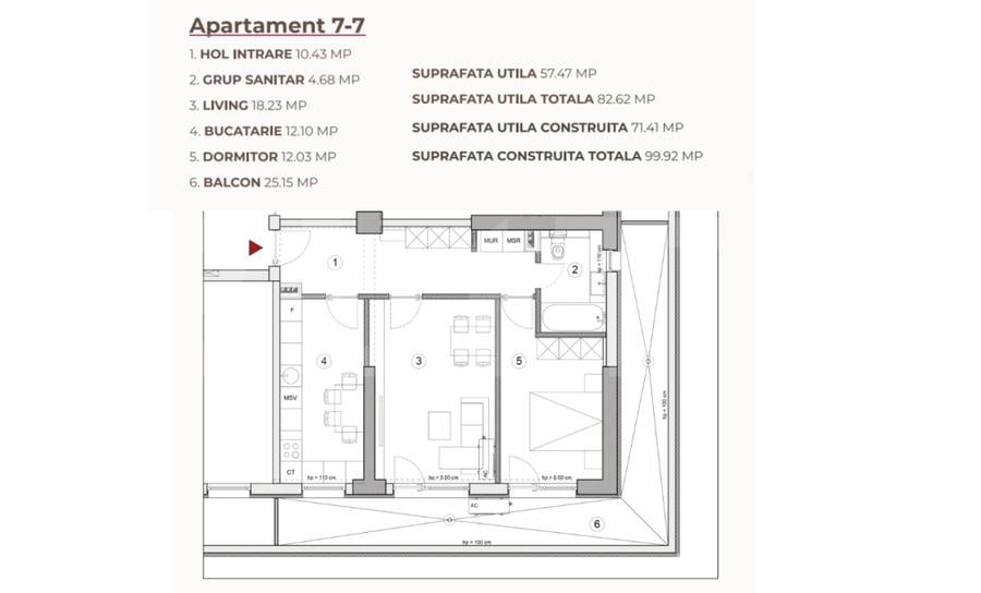 Apartament 2 camere, 82.62 mp, ansamblu 0% Comision Achiziție, Calea Severinului