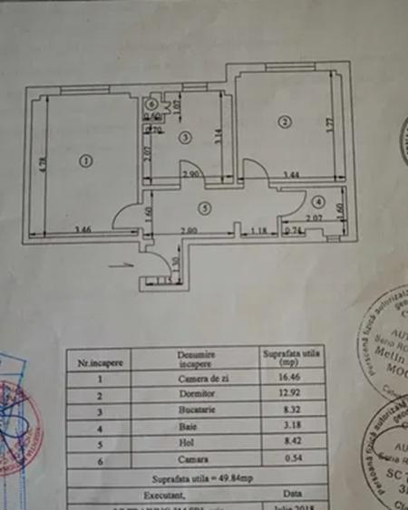- Apartament 2 camere, confort 1 decomandat, zona Vidin.