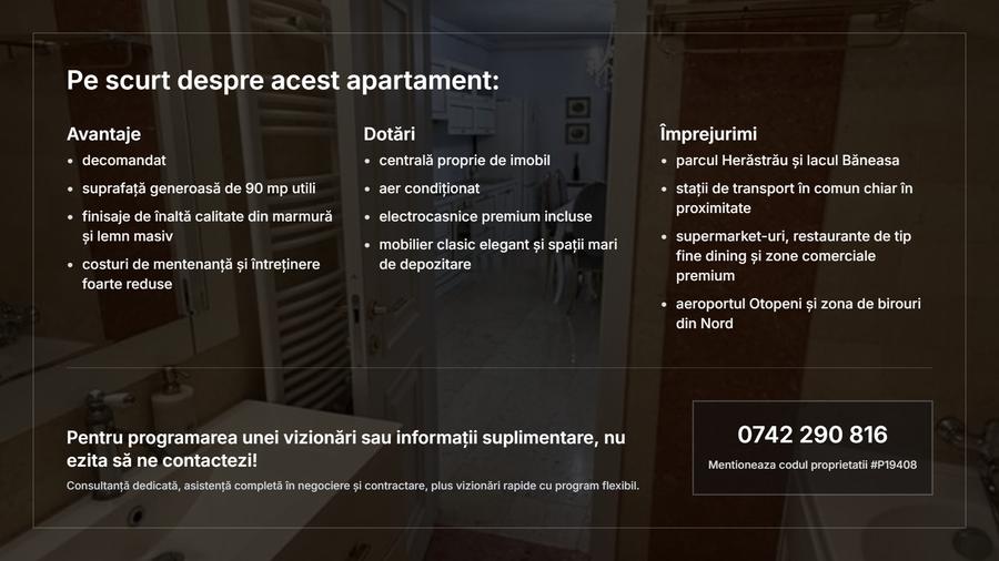 Apartament 2 Camere | 90 mp | Băneasa | Finisaje Premium