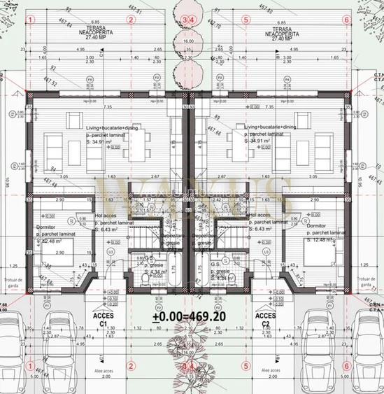 Duplex Semifinisat - 5 camere - 120mp - 375mp ST - Chinteni - 4
