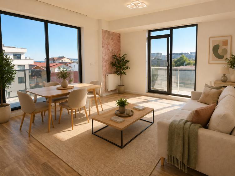 Apartament 2 camere | 3 balcoane | Parcare | Ponton privat | 91.000€ | Fara TVA