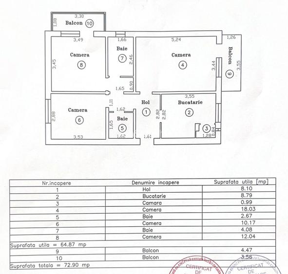 3 camere, decomandat, 2 bai, 2 balcoane, etaj 3 - in zona Aradului - 1