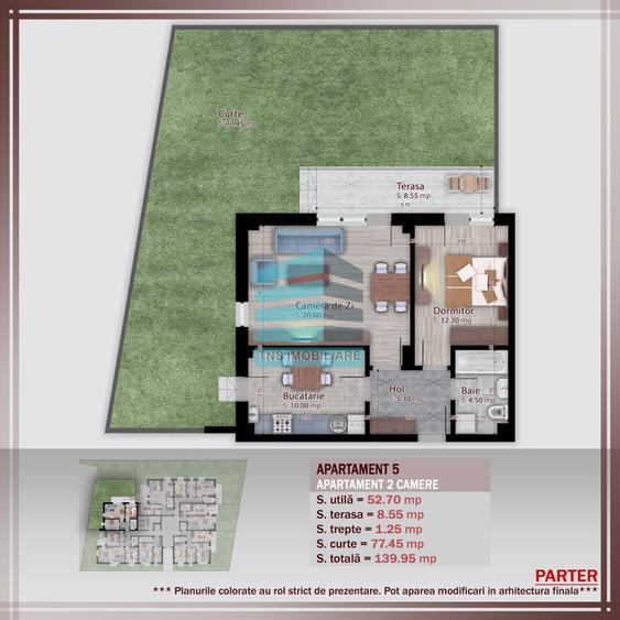 2 camere cu Gradina 77 Mp,Imobil Stil Boutique, Titan -Pallady
