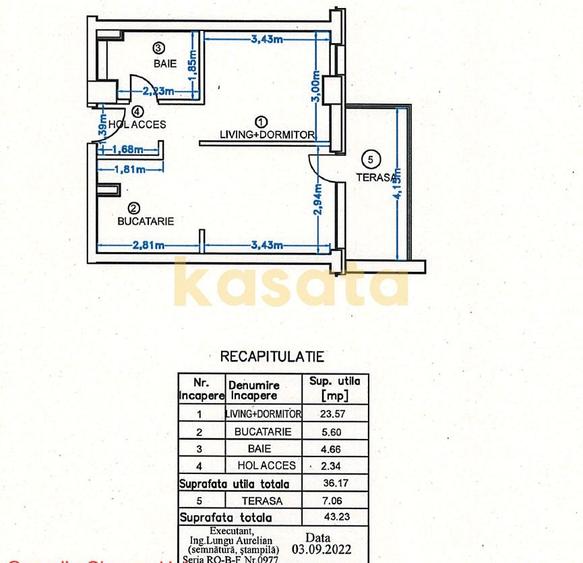 Studio I Ambiance Residence 2 I 43.23 mp I mobilat si utilat I et 1