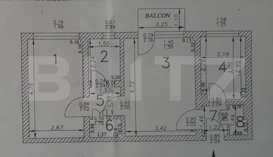 Apartament 2 camere, 48 mp, zona Garofitei