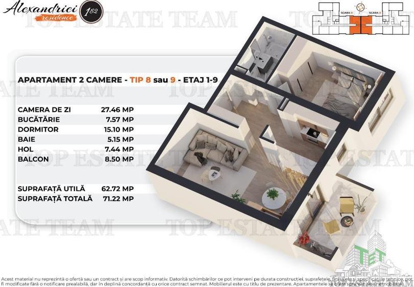 Apartament Spatios cu 2 Camere Soseaua Alexandriei, Bucuresti