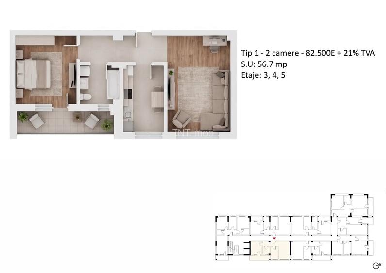 Apartamente 2 camere PLATINUM RESIDENCE Faza 3 - 2026 - Grand Arena - 5
