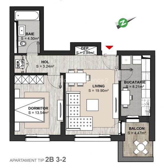 Apartament cu 2 camere finalizat, Noua Residence 2, Calea Bucuresti nr.254 - 4