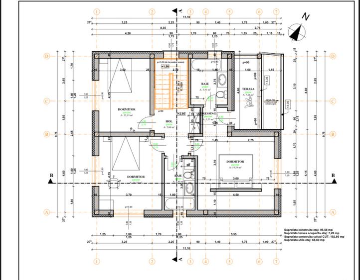 Casa individuala 5 camere, 142 mp utili, 660 mp curte !, Lac Chinteni!