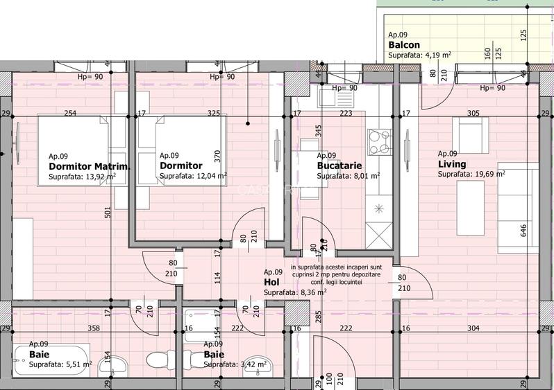 Galata! Apartament 3 camere, decomandat, 2 bai, Kaufland, statie autobuz TVA 21% - 6