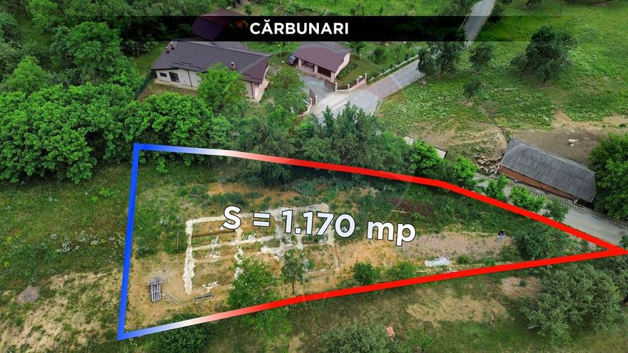 Carbunari Vanzare teren cu fundatie, proiect de casa si racorduri