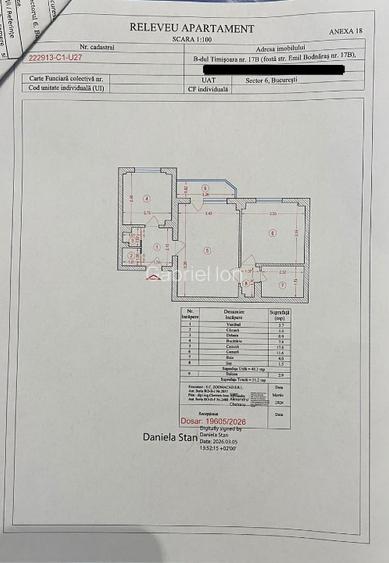 Apartament 2 camere - AFI Cotroceni Bd. Timisoara - bloc 1982 - 51.2 mp - 6