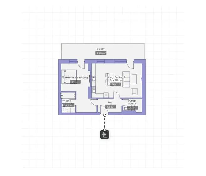 Apartament cu 2 camere și 2 băi - zona Erou Iancu Nicolae
